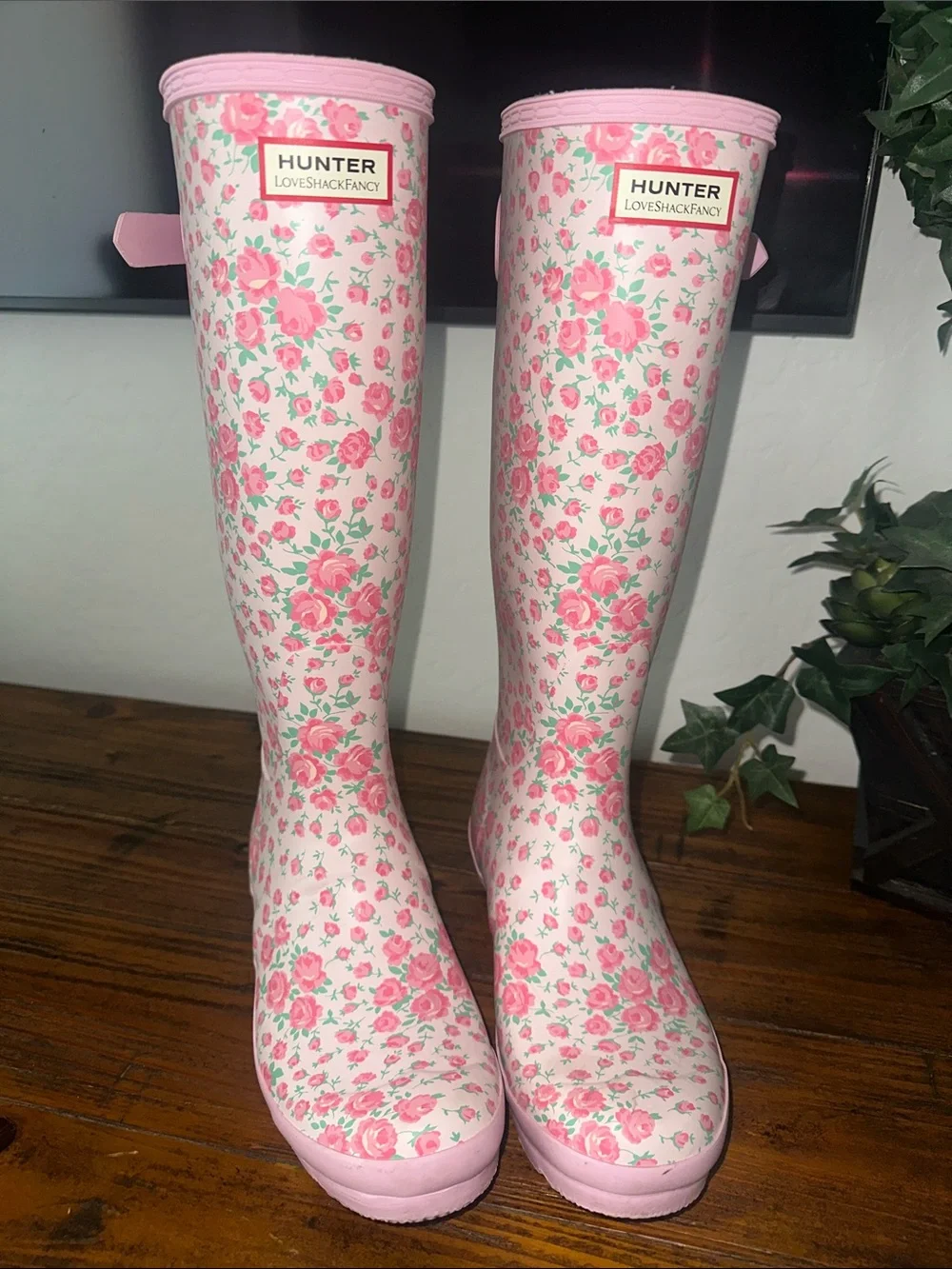 Hunter x LoveShackFancy Original Tall Waterproof Signature Floral Rain Boots 7